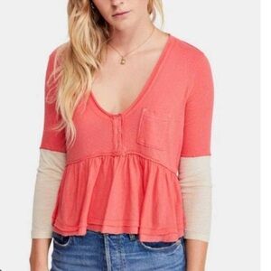 Free people Heart of mine Colorblock Camelia combo top